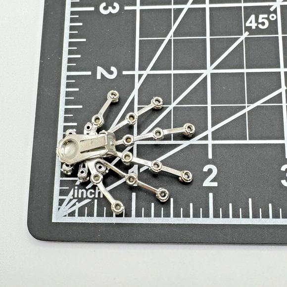 Vintage Rhinestone Earrings Blue Starburst Statement Clip On - Picture 4 of 4